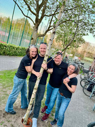 v.l.n.r. Jennifer Lammers (Vorsitzende), Simon Brümmer (Schriftführer), Rene Meyer (2. Vorsitzender), Anna Lingenberg (Kassenwartin)