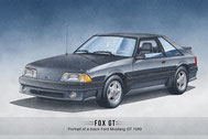 Ford Mustang GT 1991-1993 art print from Lemireart