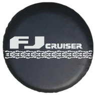 housse roue de secours Toyota FJ Cruiser - cache-roue de protection pour le pneu arrière du FJ Cruiser - couleur noir avec logo gris clair