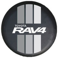 housse roue de secours pour toyota rav4 noir et gris de qualité - protège-roue de secours 4x4