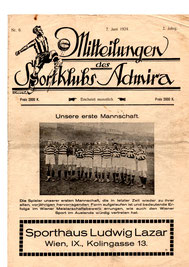 Mitteilungen des Sportklubs Admira aus 1924