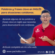 Aprender palabras y frases comunes es esencial para comunicarse eficazmente en situaciones cotidianas en inglés.     Te comparto algunas frases cotidianas que te ayudarán a desenvolverte en diferentes circunstancias del día a día.