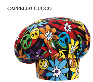 Cappello cuoco Egochef fantasia Peace and Love