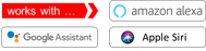 Arbeitet mit Sprachassistenten Amazon Alexa Echo Dot Plus Show Spot, Google Assistant Home, Apple Siri, Microsoft Cortana, Samsung Bixby   Works with voice assistants Amazon Alexa Echo Dot Plus Show Spot, Google Assistant Home, Apple Siri, Microsoft Corta