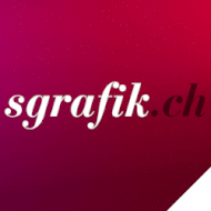 Logo sgrafik.ch, mit animiertem Farbverlauf