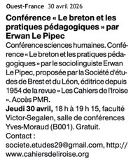Ouest-France, 30 avril 2026