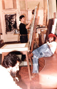 George Yepes, 18 years old, painting at the Public Art Center (Centro de Arte Publico) Highland Park, California USA
