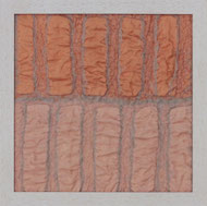 Farbig zweigeteiltes Streifenbild in den Farben Orange und Rose