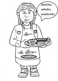 Quiches, salads, sandwiches