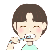 ブラッシングしている女の子