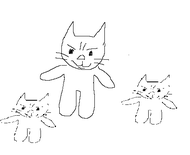 　　　　ねこ３びき