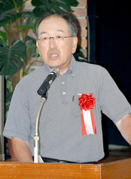 白山陶器の松尾社長が講演を行った=26日、市内ホテル