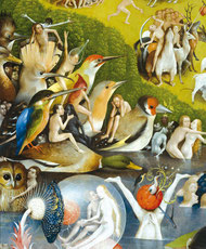Image extraite du film : détail du Jardin des Délices de Jérôme Bosch au Musée du Prado.