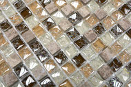 Mosaico Marmo Vetro 15mm Cub Mix Emperador Chiaro