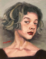 ノリコミシマの描く人物画、油絵、norico mishima’s portrait oil painting.