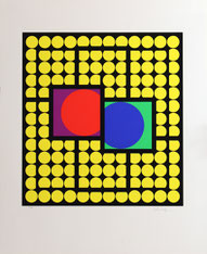 VICTOR VASARELY  o.T. ,(planetary Vers) 1985  Siebdruck auf Velin 300g, 65 x 79cm, 182/250 (aus der Mappe 11-1)