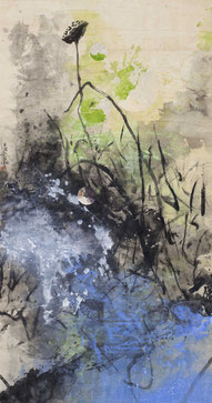 重圆1 REUNITED 1 175X93CM 纸本水墨与矿物色 INK & MINERAL COLOR ON PAPER 2026