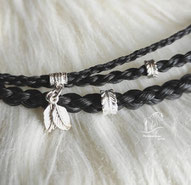 Pferdehaar Armbänder mit Feder Perlen 925er Silber