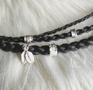 Pferdehaar Armbänder mit Feder Perlen 925er Silber