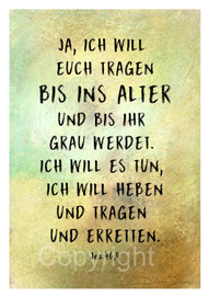 christliche Karten, Ich will euch tragen bis ins Alter Textur