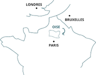 Situation géographique du département de l'Oise.