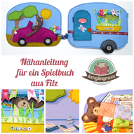 Quiet book Spielbuch aus Filz Nähanleitung Schablonen Teddy
