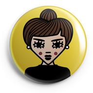 ICONS ICONES AUDREY HEPBURN ILLUSTRATION BADGE MAGNET / CREATION ORIGINALE © Stephanie Gerlier / T FOR TIGER