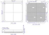 OPGA-940 package for Socket AM3/AM3+. All dimensions in millimeters