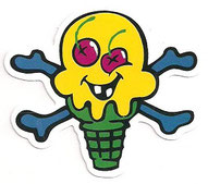 PEGATINA/STICKER - HELADO CALAVERA - 5,8 CM X 6,8 CM (NUEVA) 1,20€.