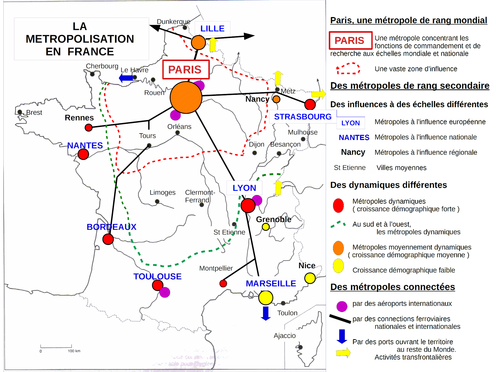 La Métropolisation Et Ses Effets En France Croquis G2 - LA METROPOLISATION ET SES EFFETS EN FRANCE - Tregor43 !