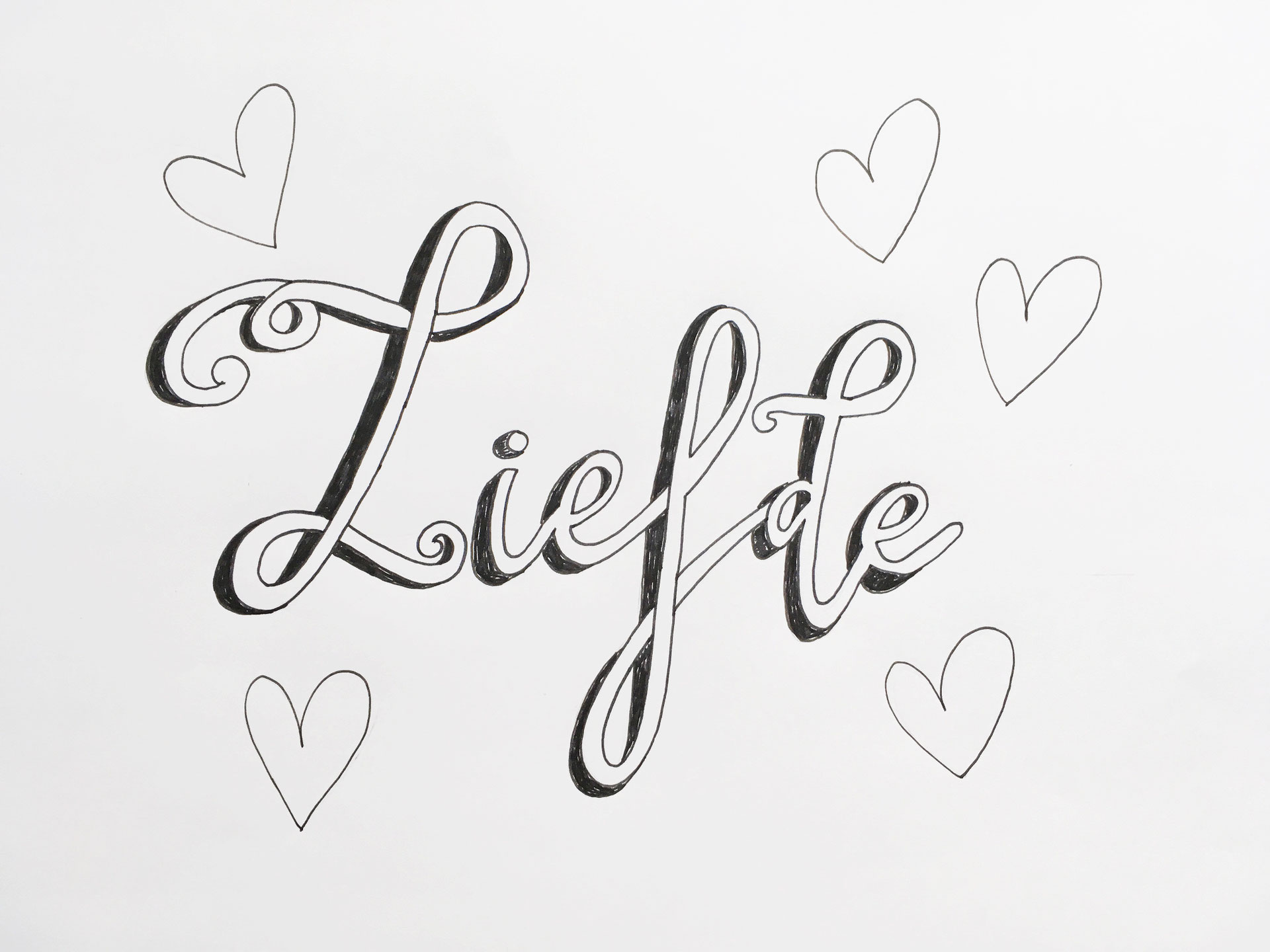 Het Woord Liefde In Kalligrafie