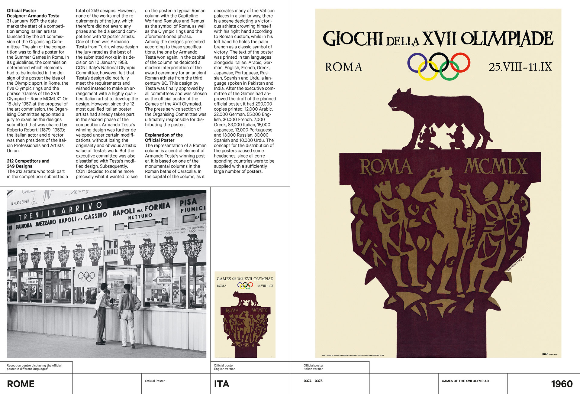 Rome 1960 – Official Poster - theolympicdesign – Olympic Design Webseite!, image size:1920x1303