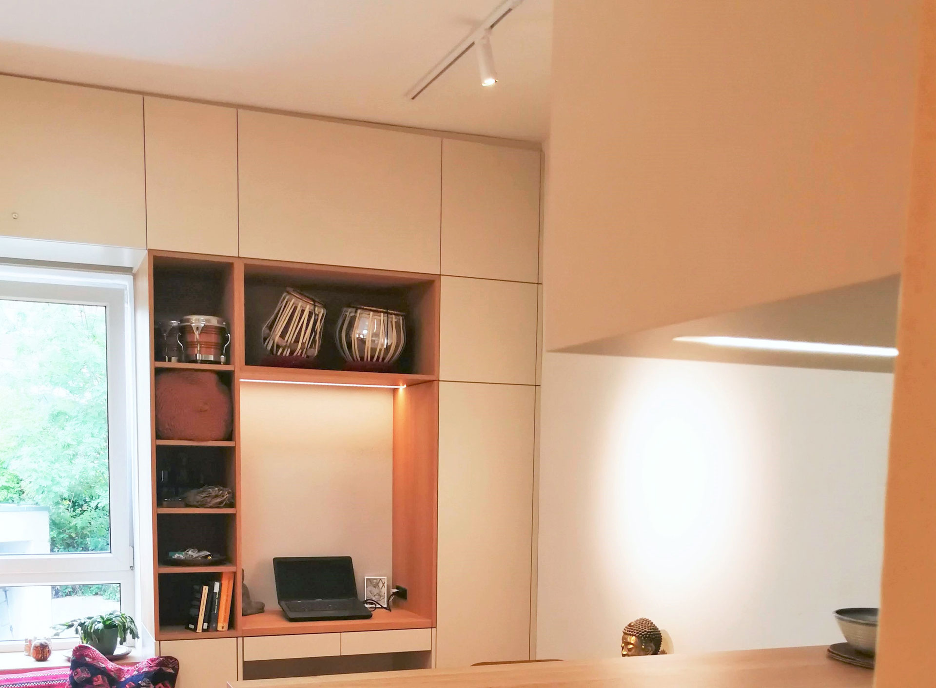 Appartement Kleine Wohnung Einbauten Intelligenter Stauraum Atelier Feynsinn Innenarchitektur Koln