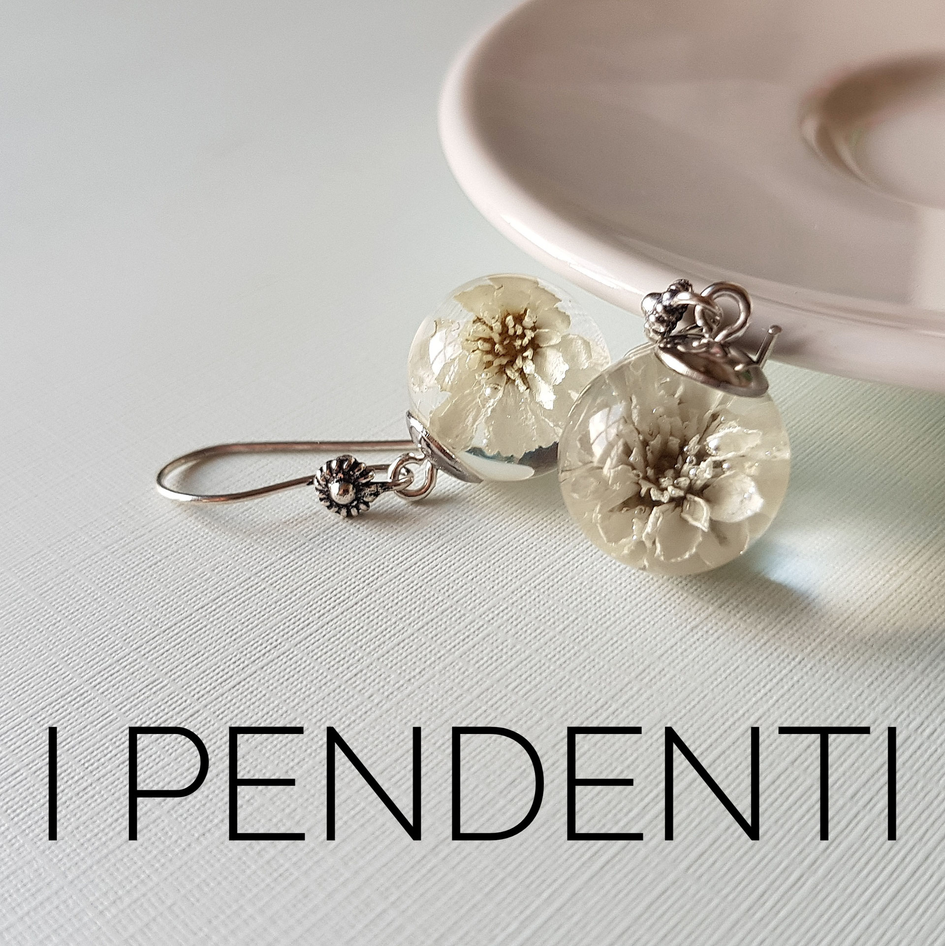 Orecchini Pendenti in Resina e Ag 925 - Tutti gli Orecchini - Orecchini