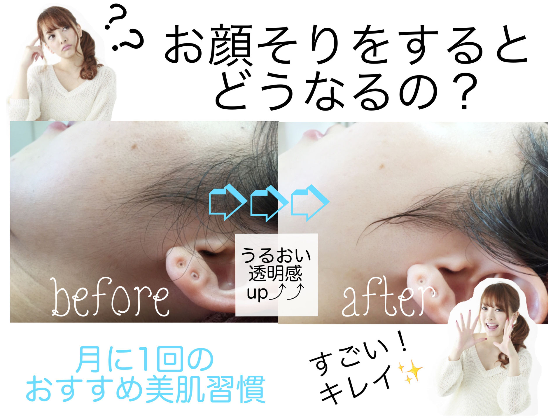 お顔そり - -キレイを目指すなら素肌の土台作りから
