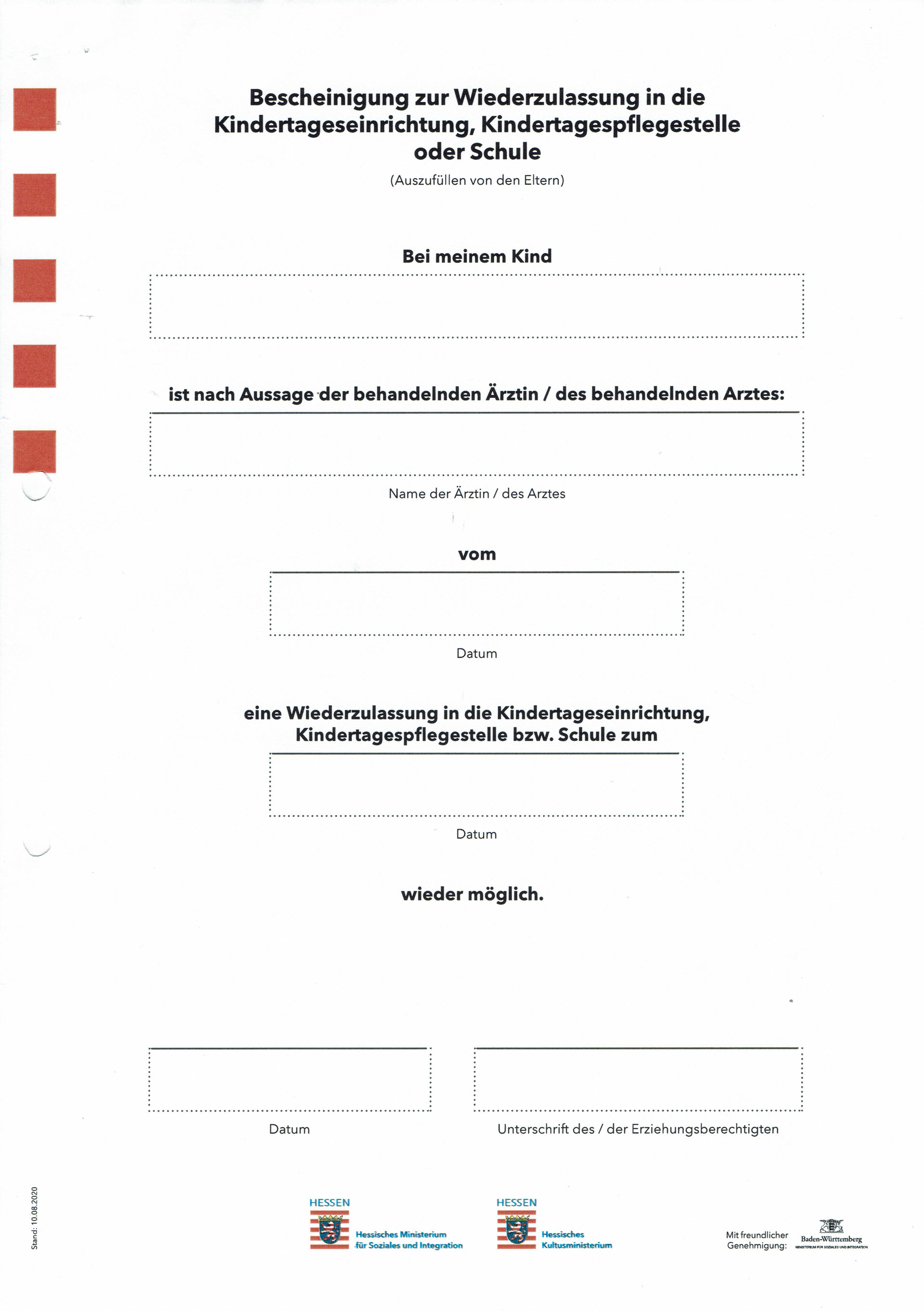 Bescheinigung Muster