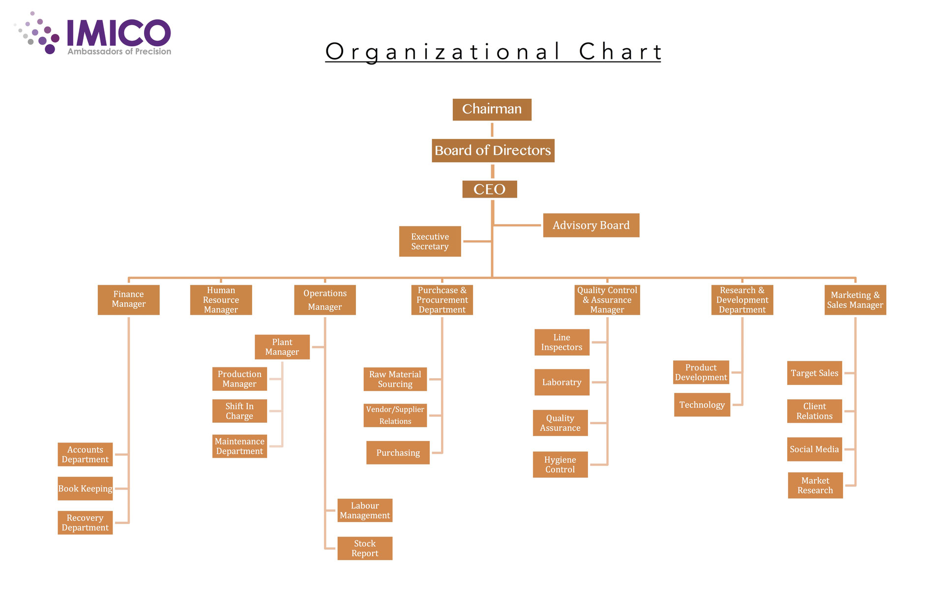 Organizational Chart IMICO (PVT) LTD.