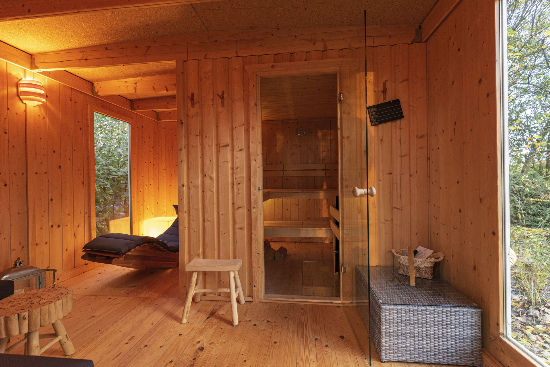 Die Garten Sauna - Ferienhaus JohannisNest St. Peter-Ording (SPO) Meer