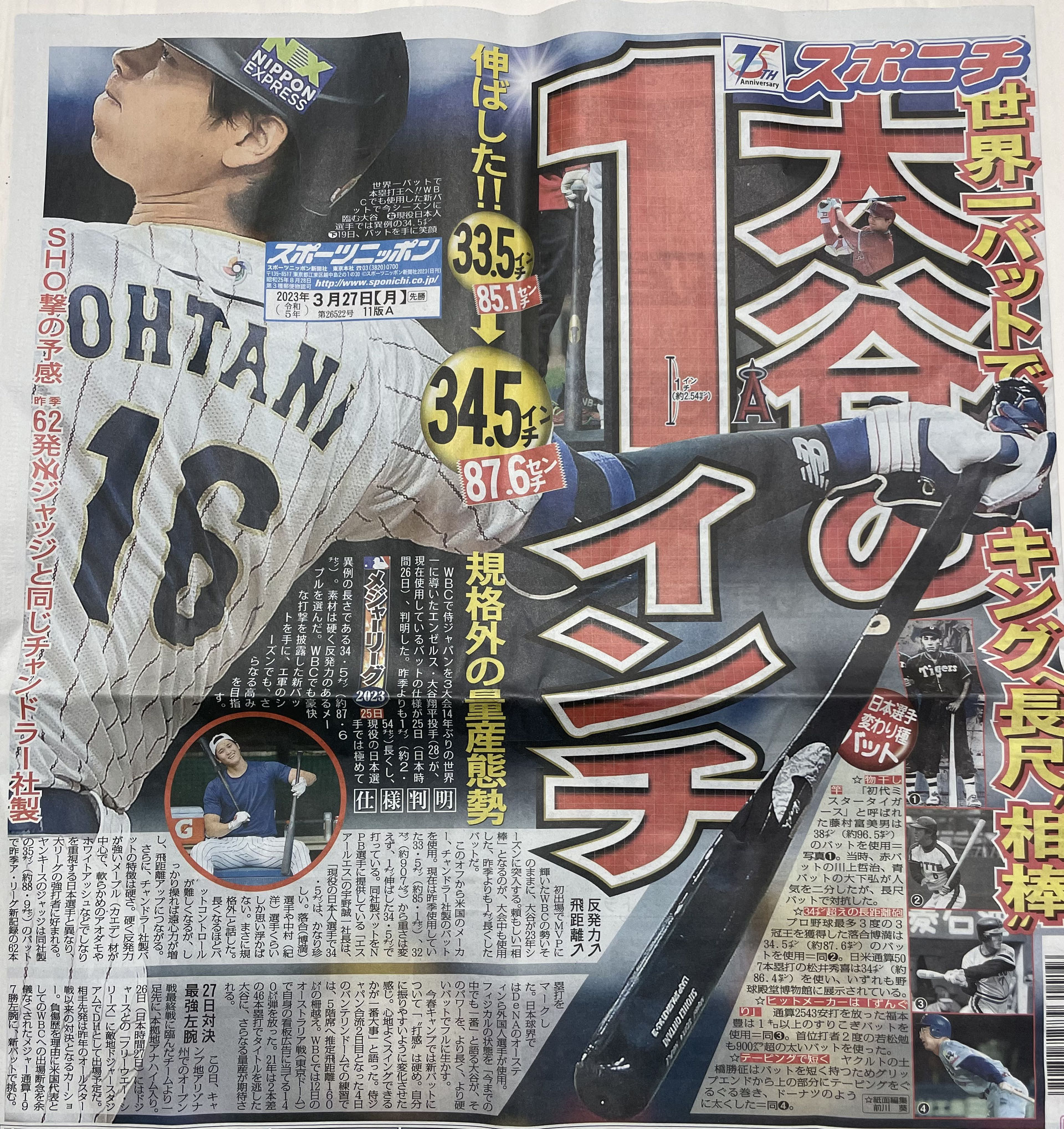 チャンドラー硬式用木製バット（アーロン・ジャッジモデル）