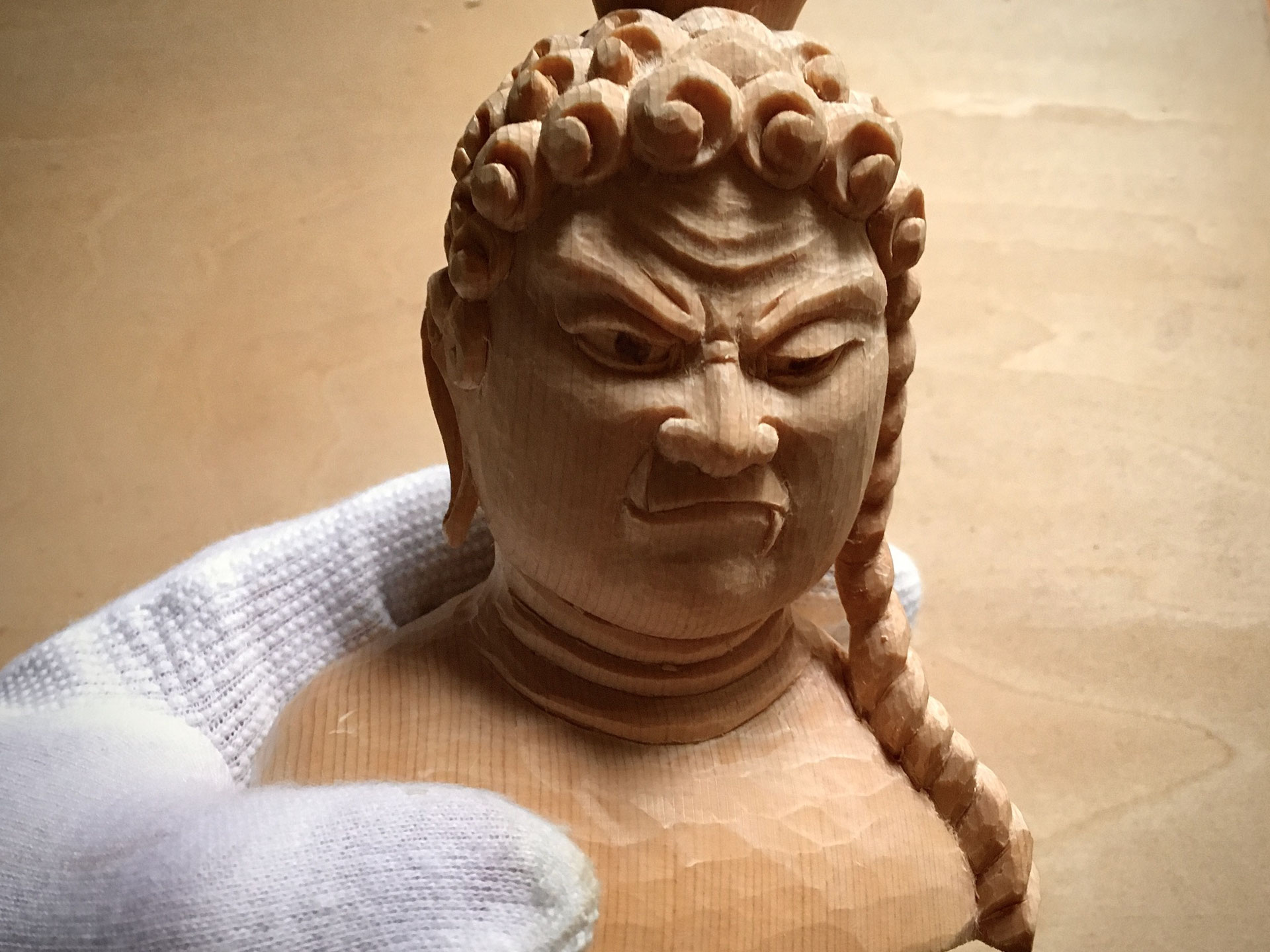 木彫　仁王像頭部？　不動明王頭部？　相撲取り？値下げ 木彫 仁王像頭部？ 不動明王頭部？ 相撲取り？値下げ