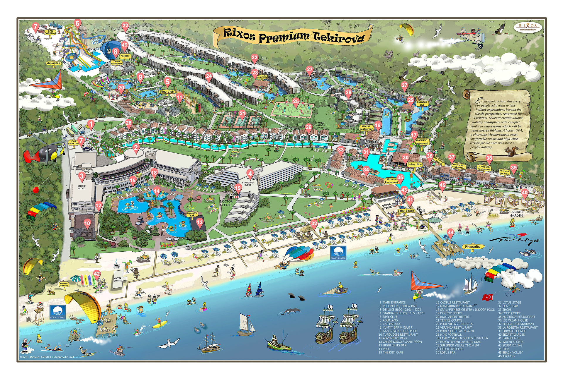 Rixos Premium Tekirova Hotel Lageplan