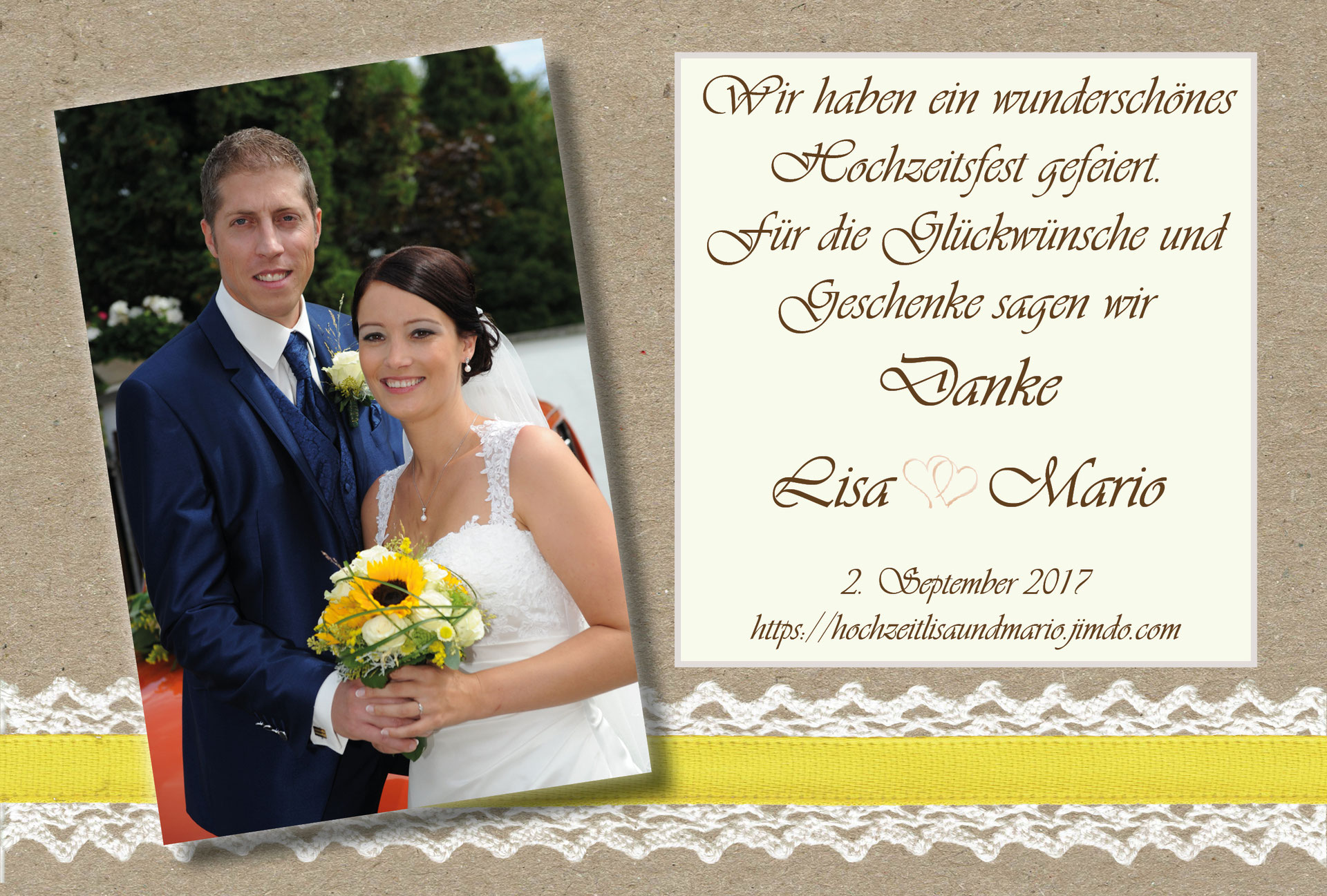 Wir haben Ja gesagt hochzeitlisaundmarios Webseite!