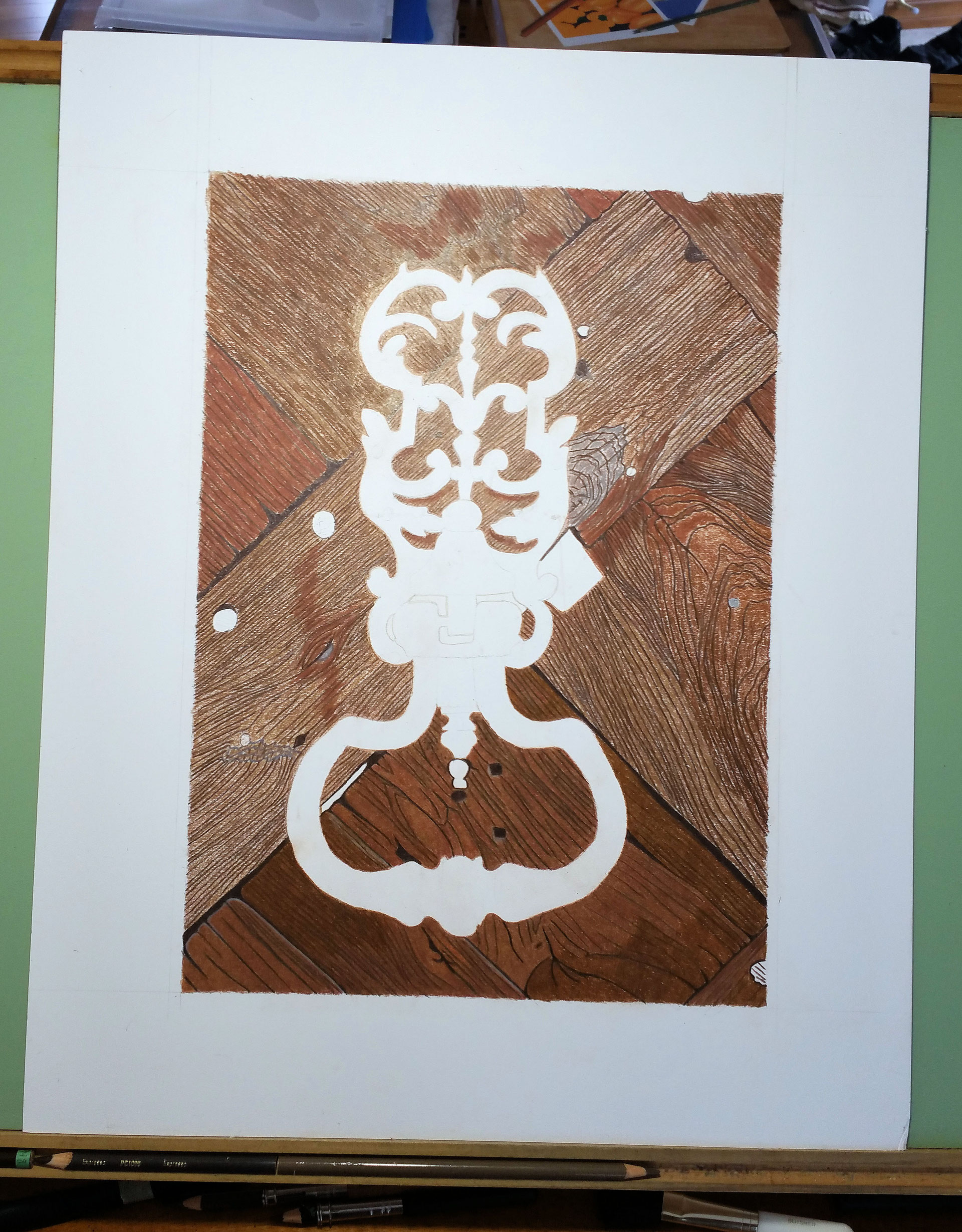 Heurtoir de Rouen 4 Manon LeClerc Artiste aux crayons de couleur