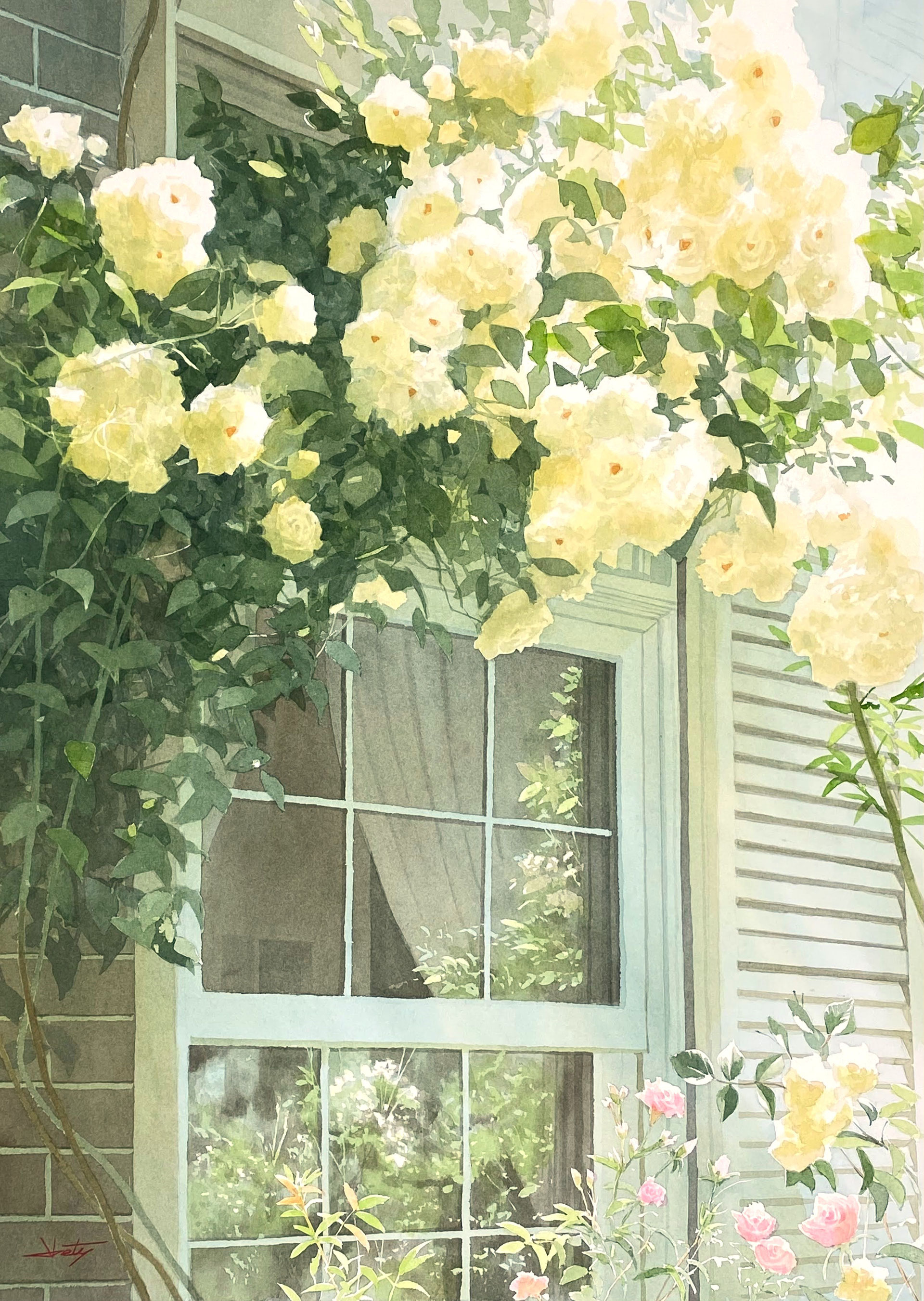 M. Blanche Rue Parisienne 水彩画 ２枚 Summer Sparkle (夏煌々)