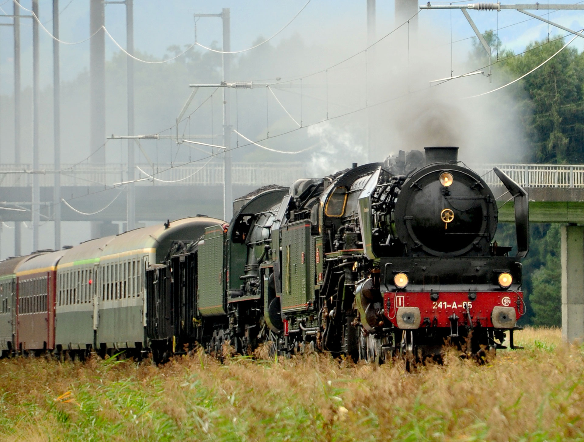 Doppeldampf 241A + 241P & besuch der 141R 1244 Dampflok 241A65