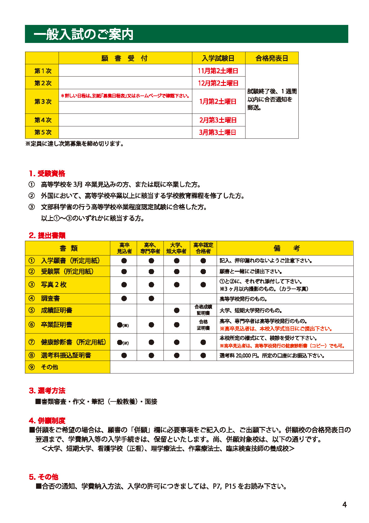 一般入試のご案内 fukushi ac ページ