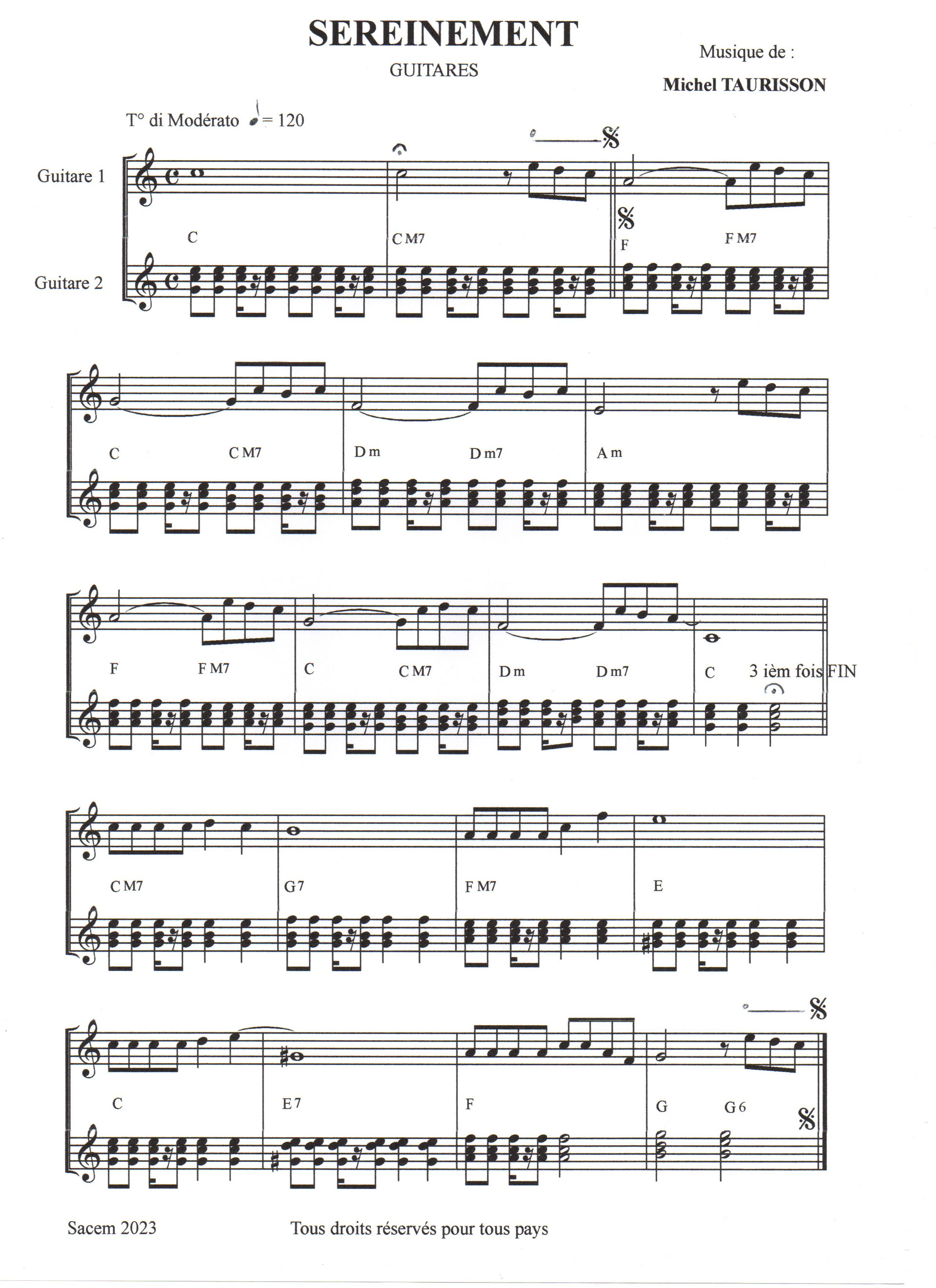 TANGO Partitions gratuites,Michel TAURISSON,Accordéon