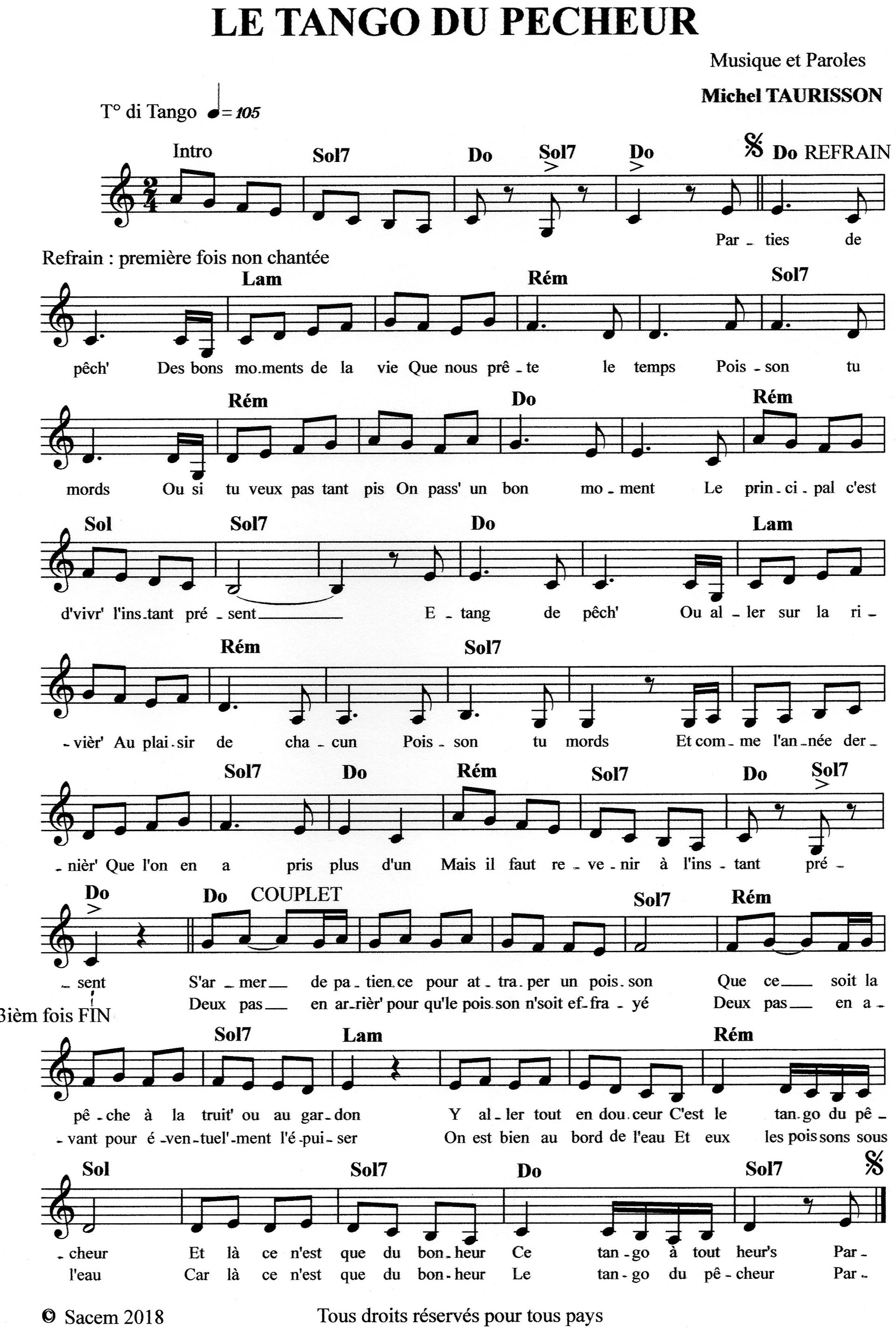 UN REVE ARGENTIN Tango Partitions gratuites,Michel TAURISSON,Accordéon