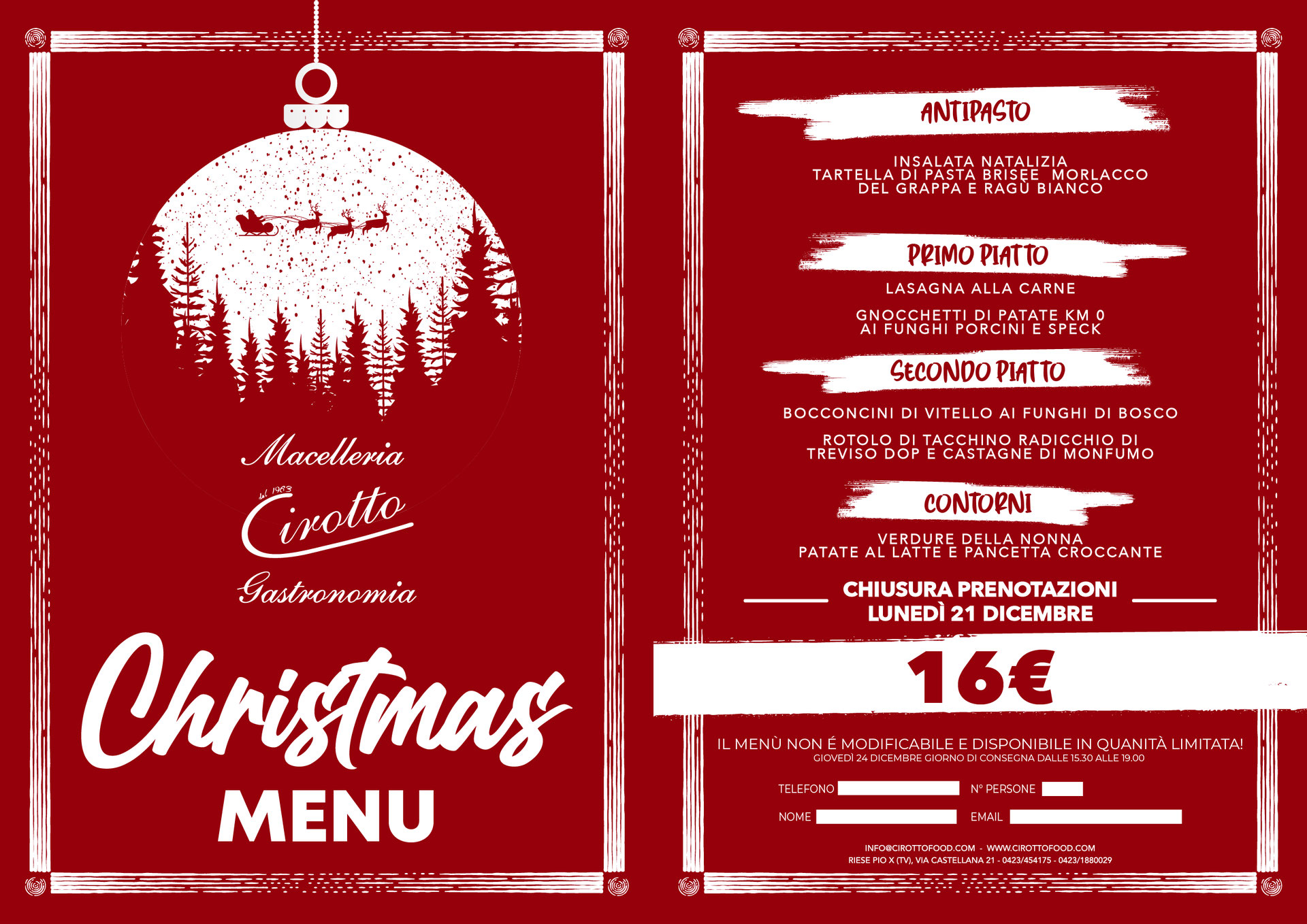 Menu Natale.Menu Di Natale 2019 Cirottofood Macelleria Gastronomia Cirotto