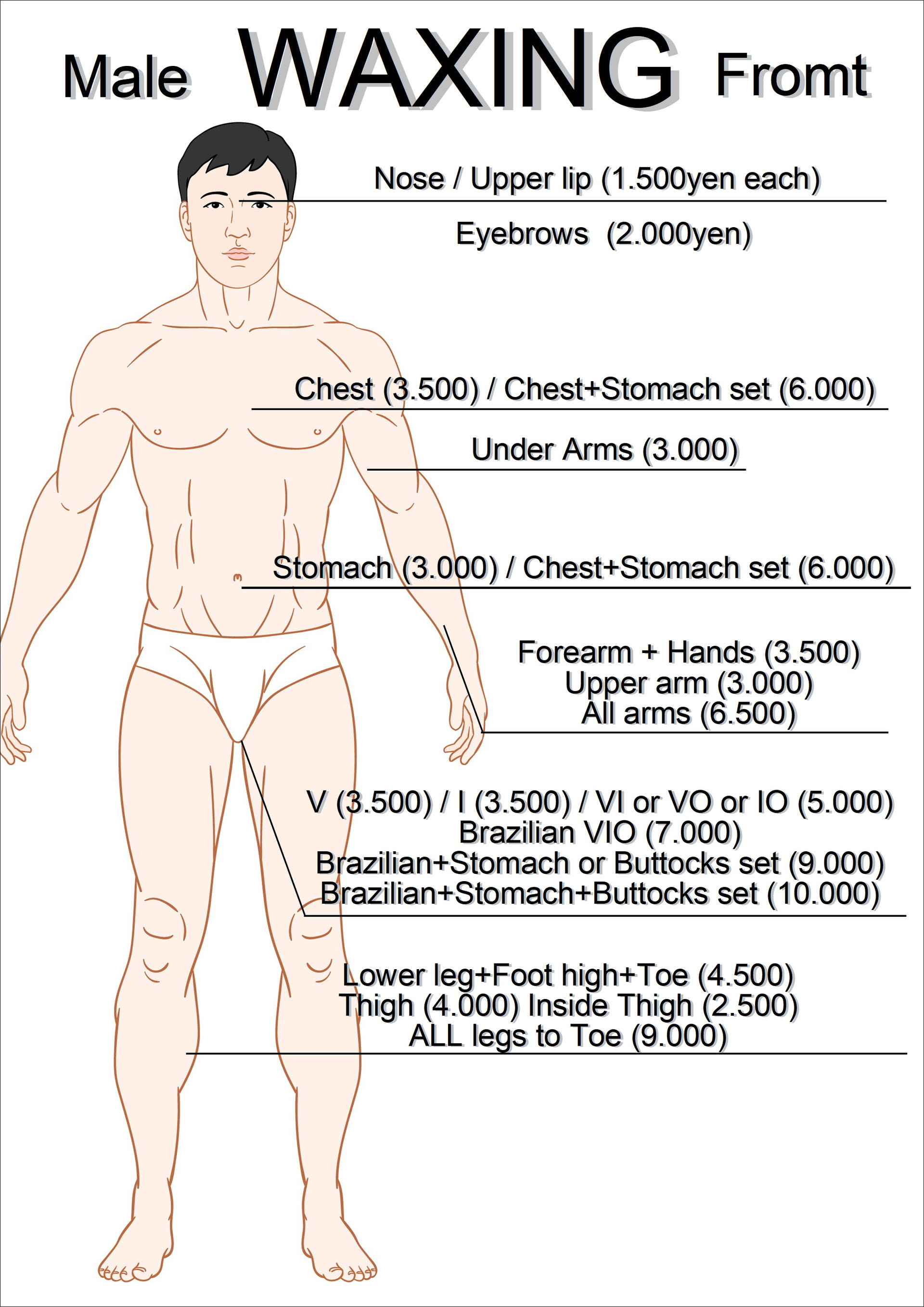 WAXING メンズ脱毛沖縄、Hair Removal Okinawa Kadena (Waxing & Flash)